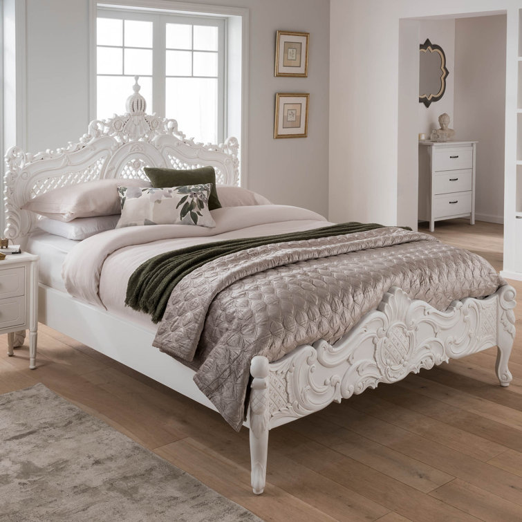 Lily Manor Antique White French Wooden Super King Bed Frame Wayfair.co.uk